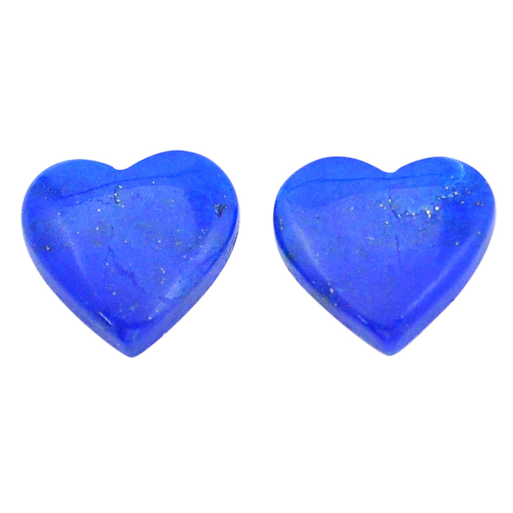 Natural 15.10cts lapis lazuli blue cabochon 15x14 mm pair loose gemstone s29272