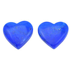 Natural 15.10cts lapis lazuli blue cabochon 15x14 mm pair loose gemstone s29272