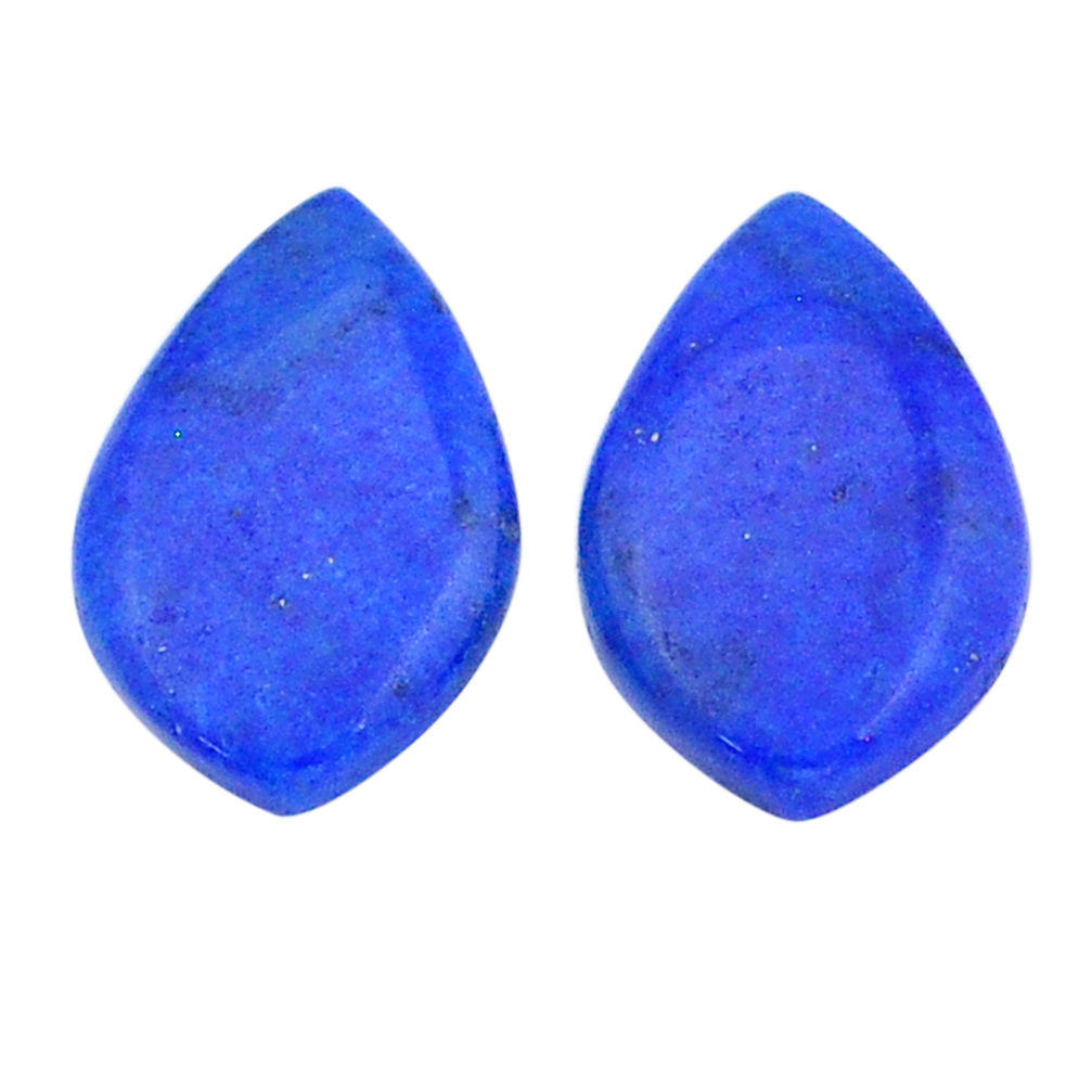 Natural 9.35cts lapis lazuli blue cabochon 16x10 mm pair loose gemstone s29279