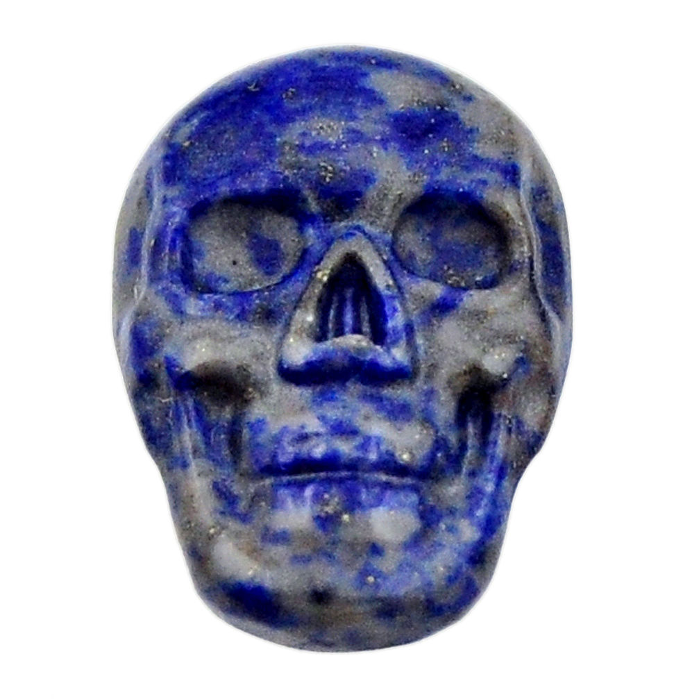 Natural 7.40cts lapis lazuli blue cabochon 17.5x12mm skull loose gemstone s18148