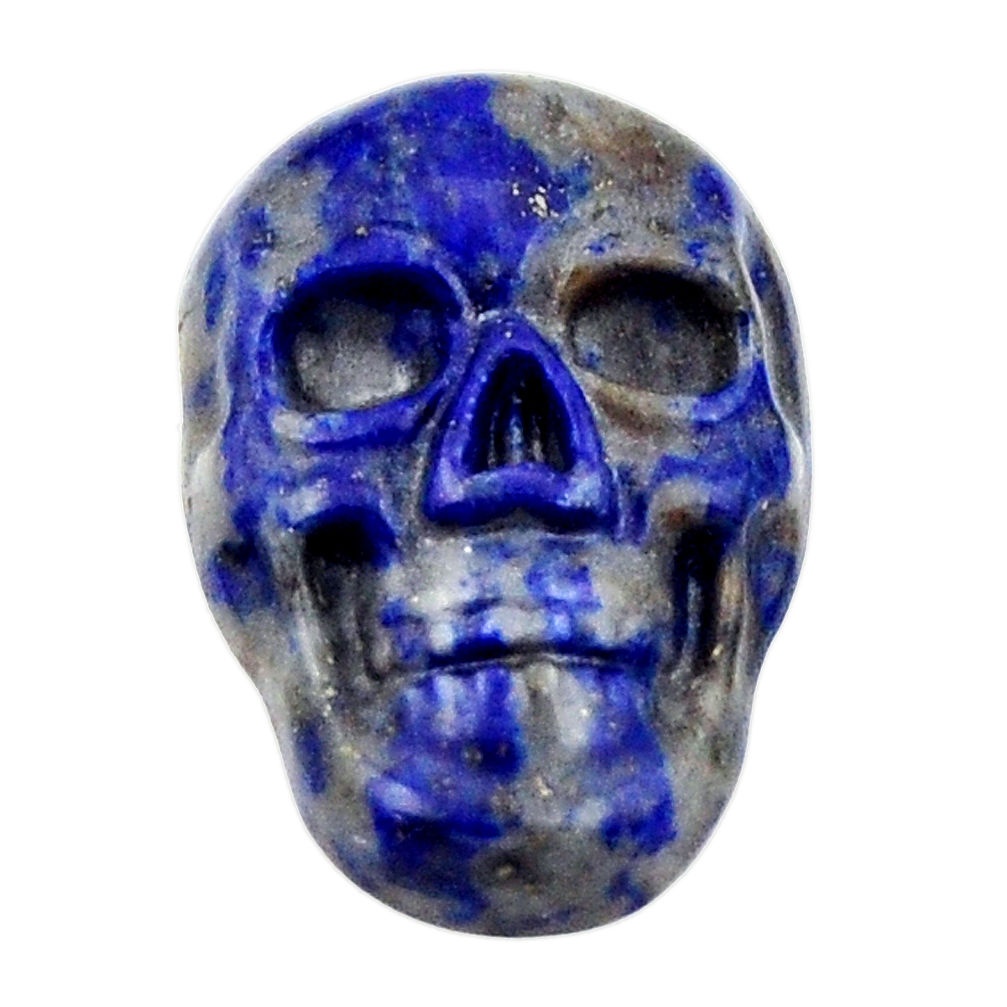 Natural 8.25cts lapis lazuli blue cabochon 17.5x12mm skull loose gemstone s18150
