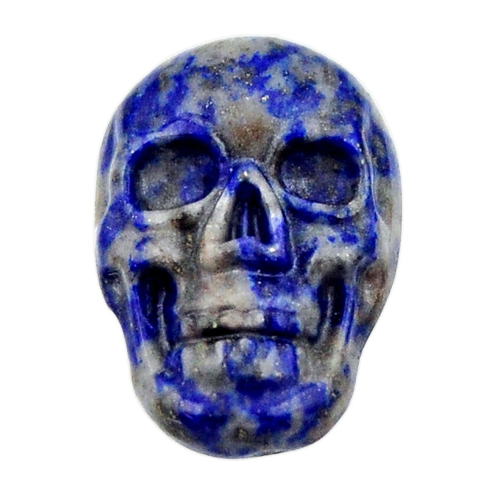 Natural 8.25cts lapis lazuli blue cabochon 17.5x12mm skull loose gemstone s18154