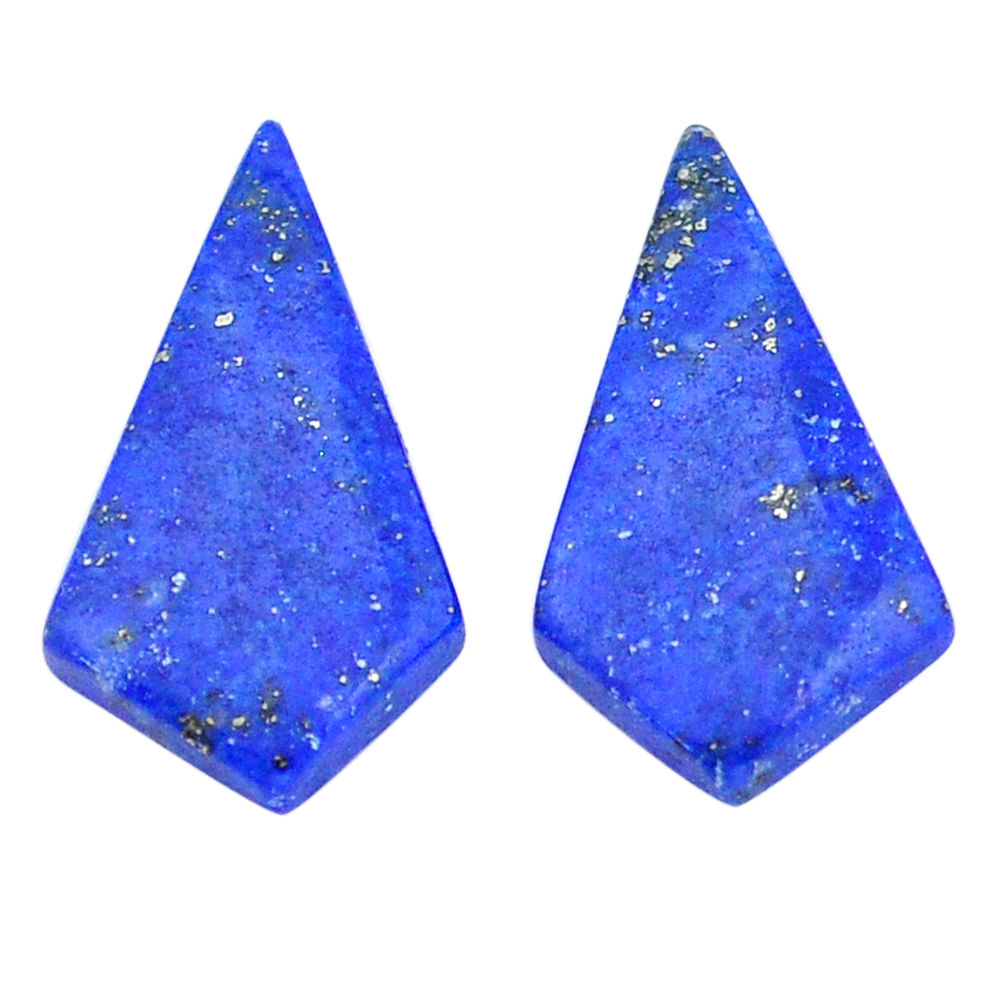 Natural 13.35cts lapis lazuli blue cabochon 22x12 mm pair loose gemstone s29268