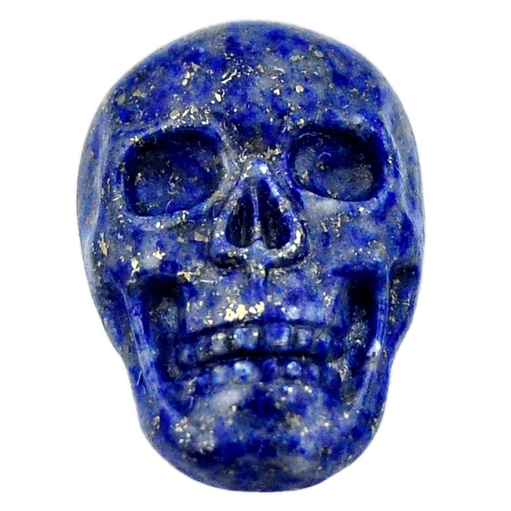 Natural 16.30cts lapis lazuli blue carving 22.5x15mm skull loose gemstone s18012