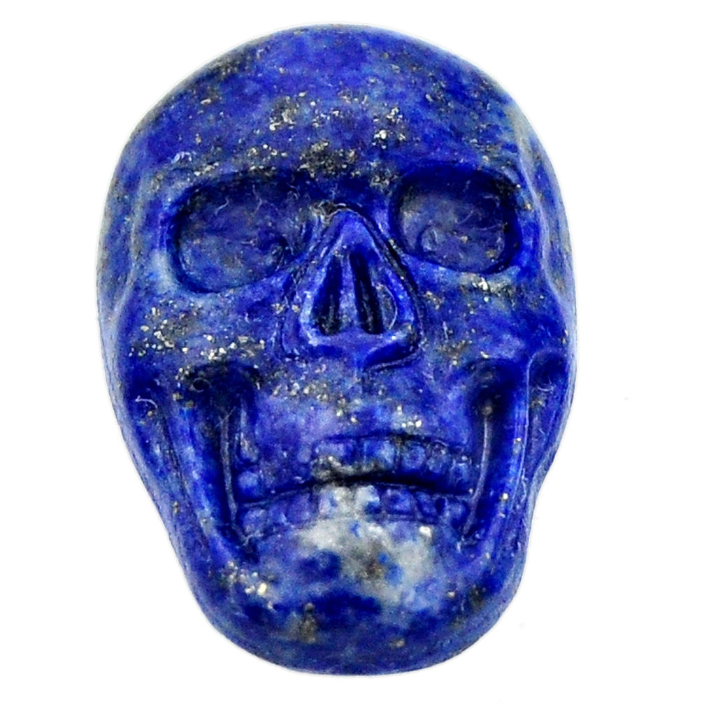 Natural 18.35cts lapis lazuli blue carving 22.5x15mm skull loose gemstone s18013