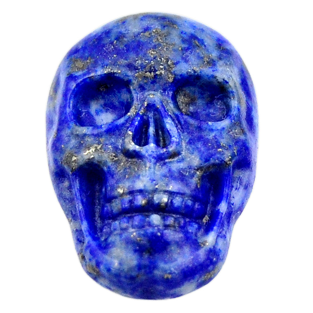 Natural 17.10cts lapis lazuli blue carving 22.5x15mm skull loose gemstone s18014