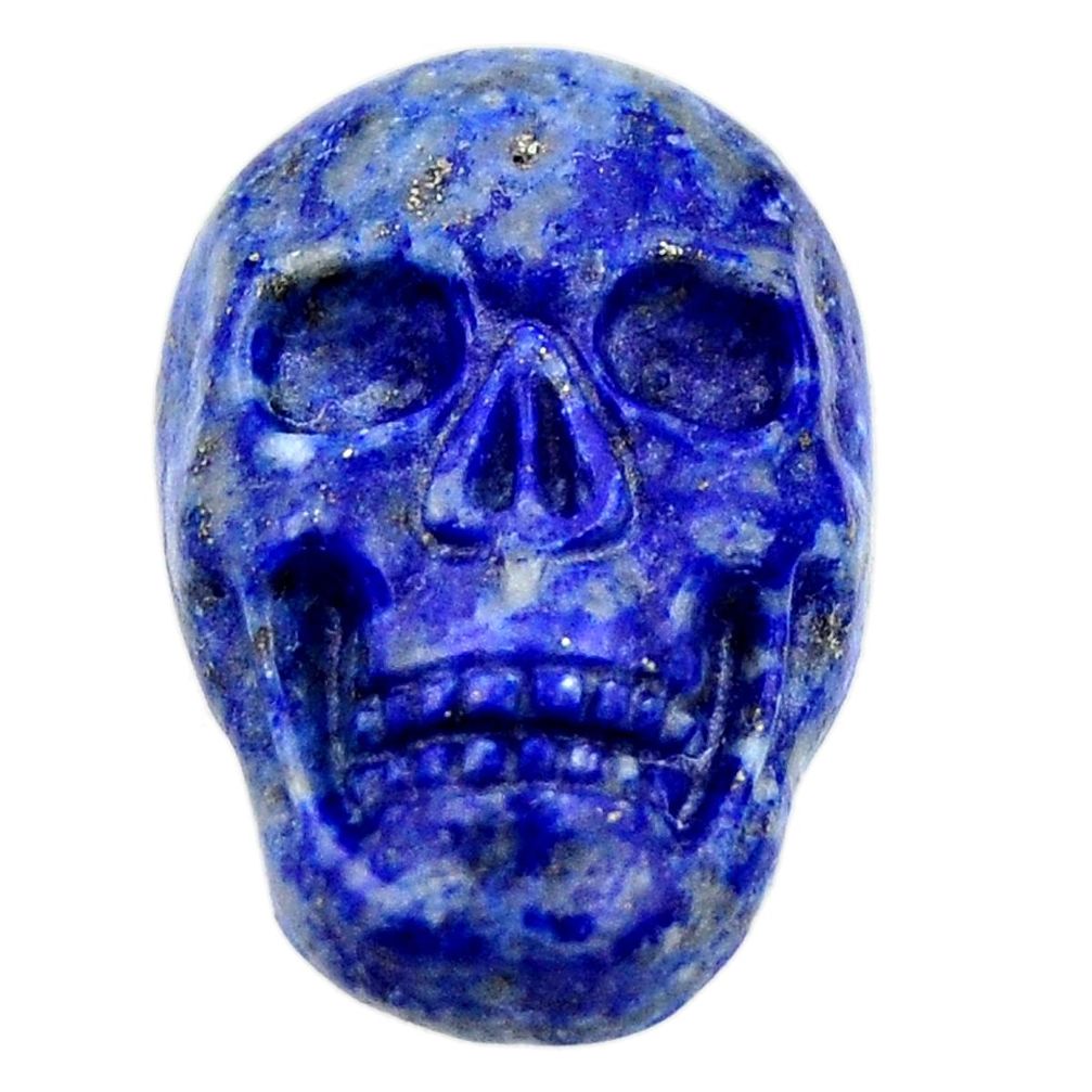 Natural 18.35cts lapis lazuli blue carving 22.5x15mm skull loose gemstone s18016