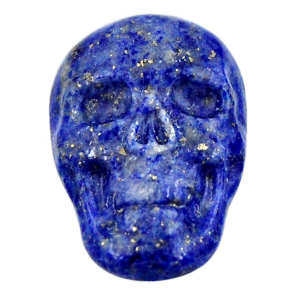 Natural 15.10cts lapis lazuli blue carving 22.5x15mm skull loose gemstone s18019