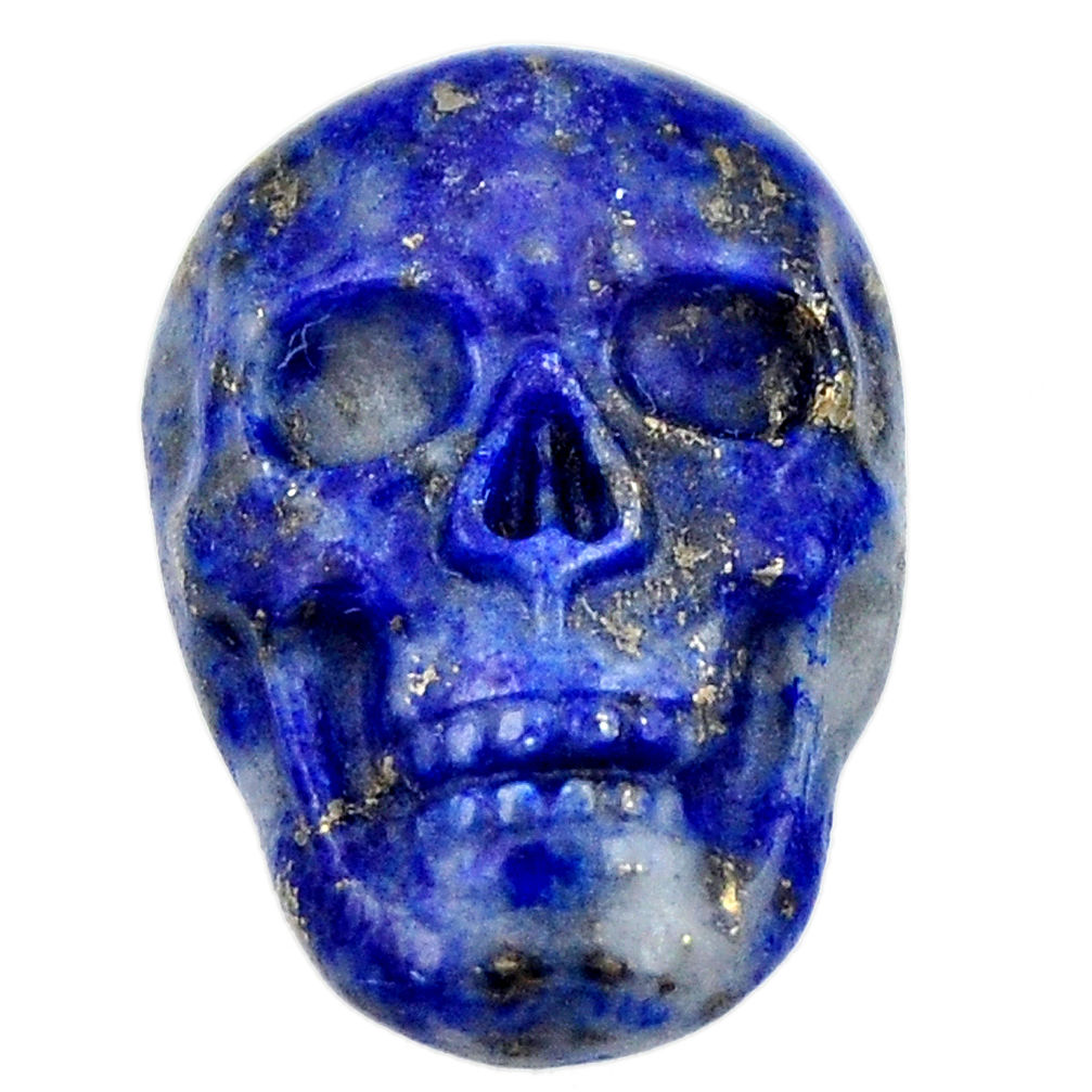 Natural 17.05cts lapis lazuli blue carving 22.5x15mm skull loose gemstone s18020