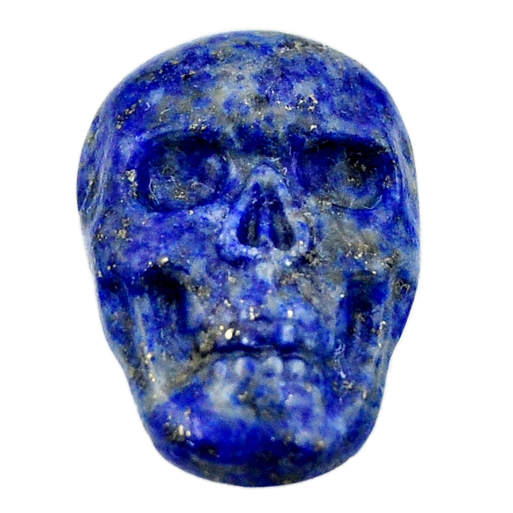 Natural 15.10cts lapis lazuli blue carving 22.5x15mm skull loose gemstone s18023