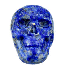 Natural 17.05cts lapis lazuli blue carving 22.5x15mm skull loose gemstone s18024