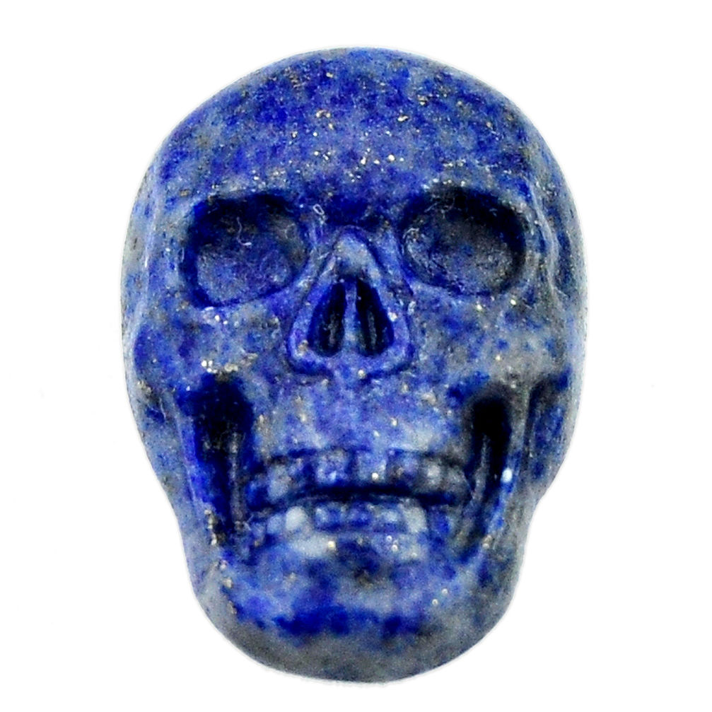 Natural 17.40cts lapis lazuli blue carving 22.5x15mm skull loose gemstone s18025