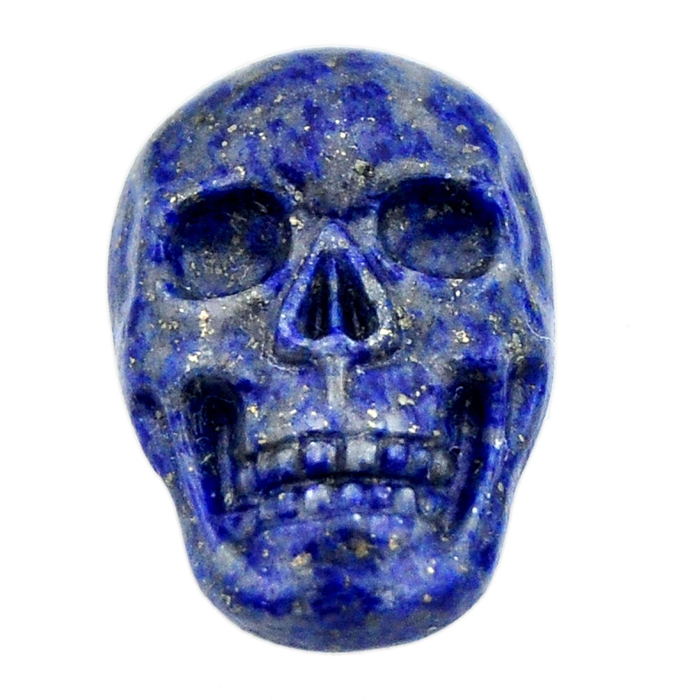 Natural 16.30cts lapis lazuli blue carving 22.5x15mm skull loose gemstone s18030