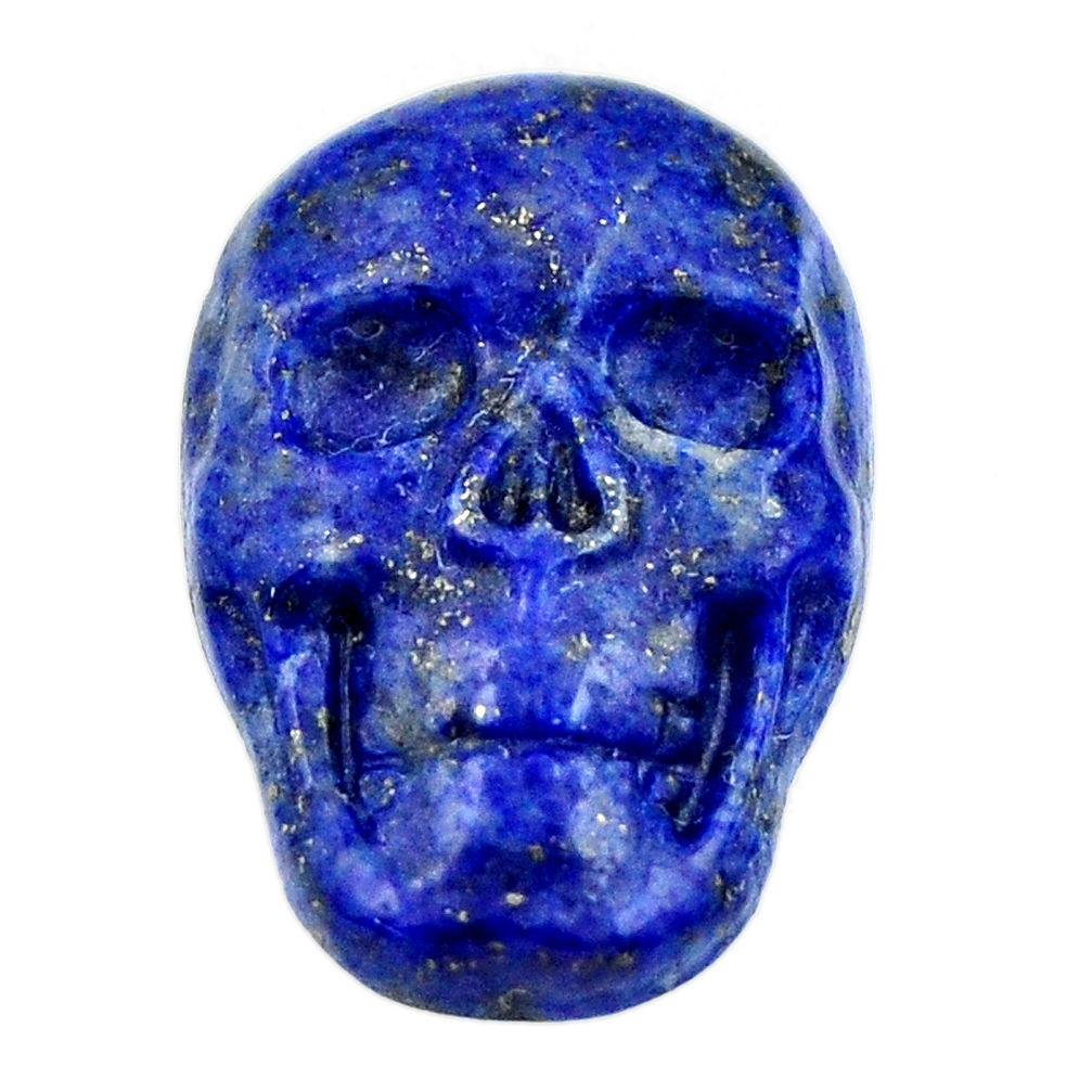 Natural 16.30cts lapis lazuli blue carving 22.5x15mm skull loose gemstone s18031