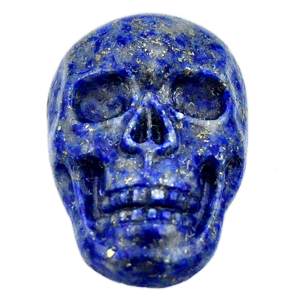 Natural 15.10cts lapis lazuli blue carving 22.5x15mm skull loose gemstone s18037