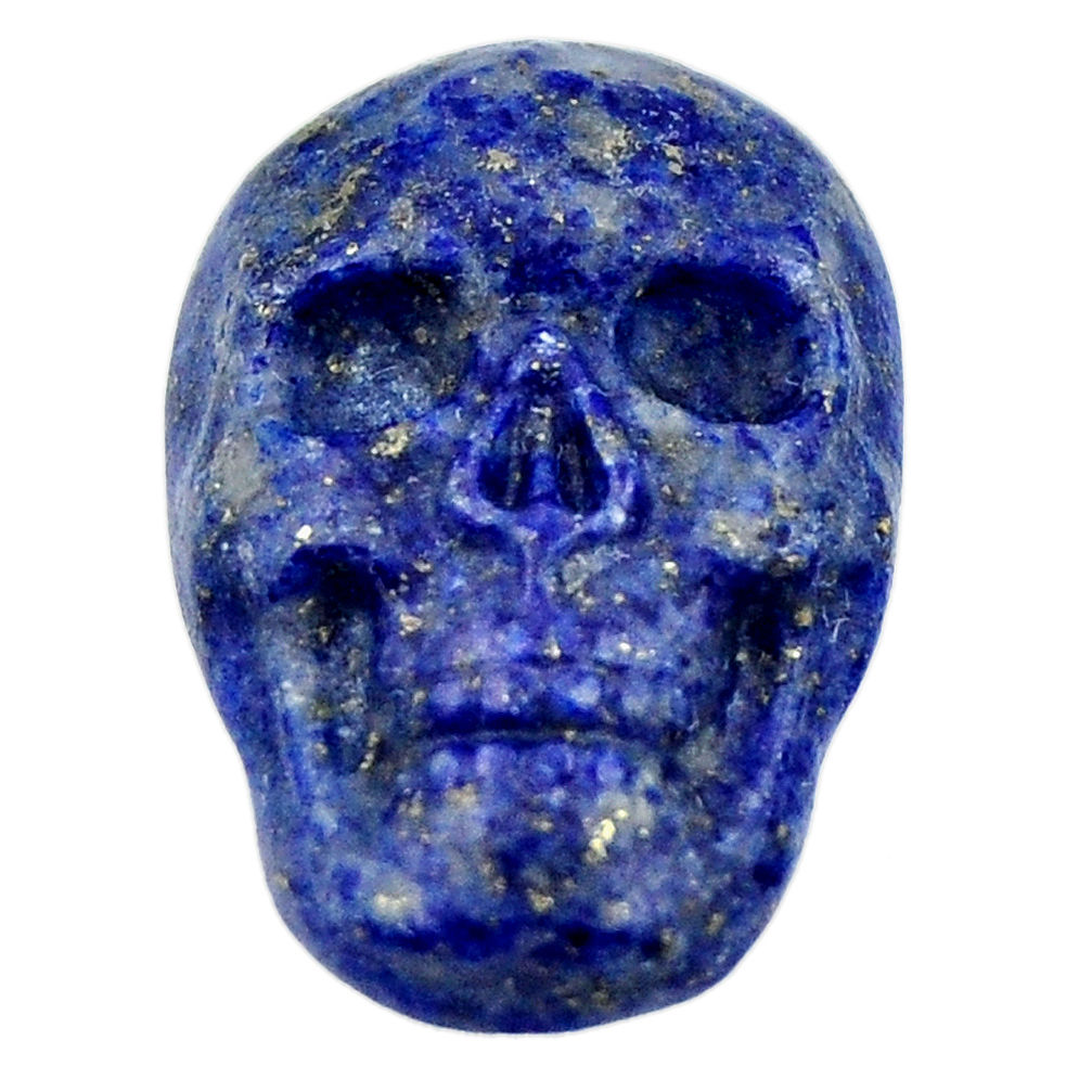 Natural 16.35cts lapis lazuli blue carving 22.5x15mm skull loose gemstone s18039