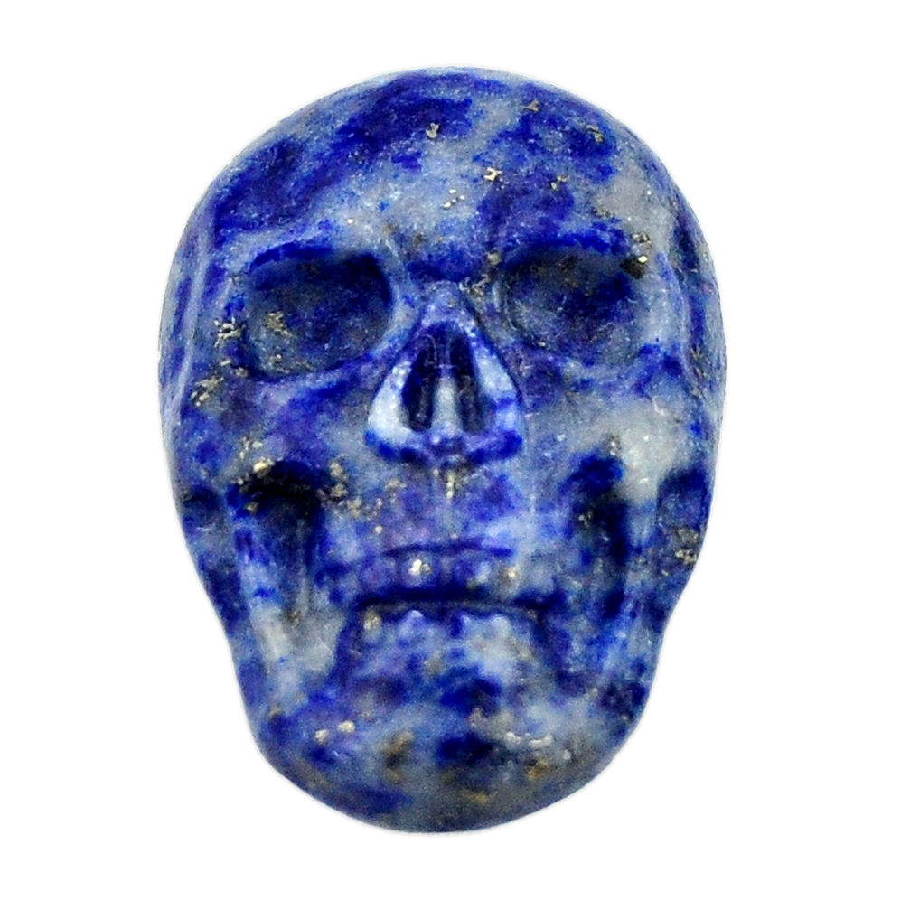 Natural 16.35cts lapis lazuli blue carving 22.5x15mm skull loose gemstone s18040