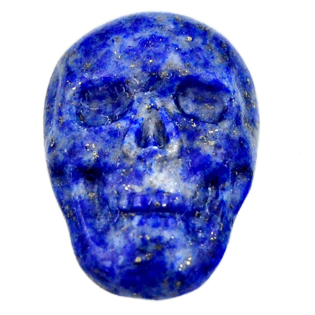 Natural 17.40cts lapis lazuli blue carving 23x16 mm skull loose gemstone s18017