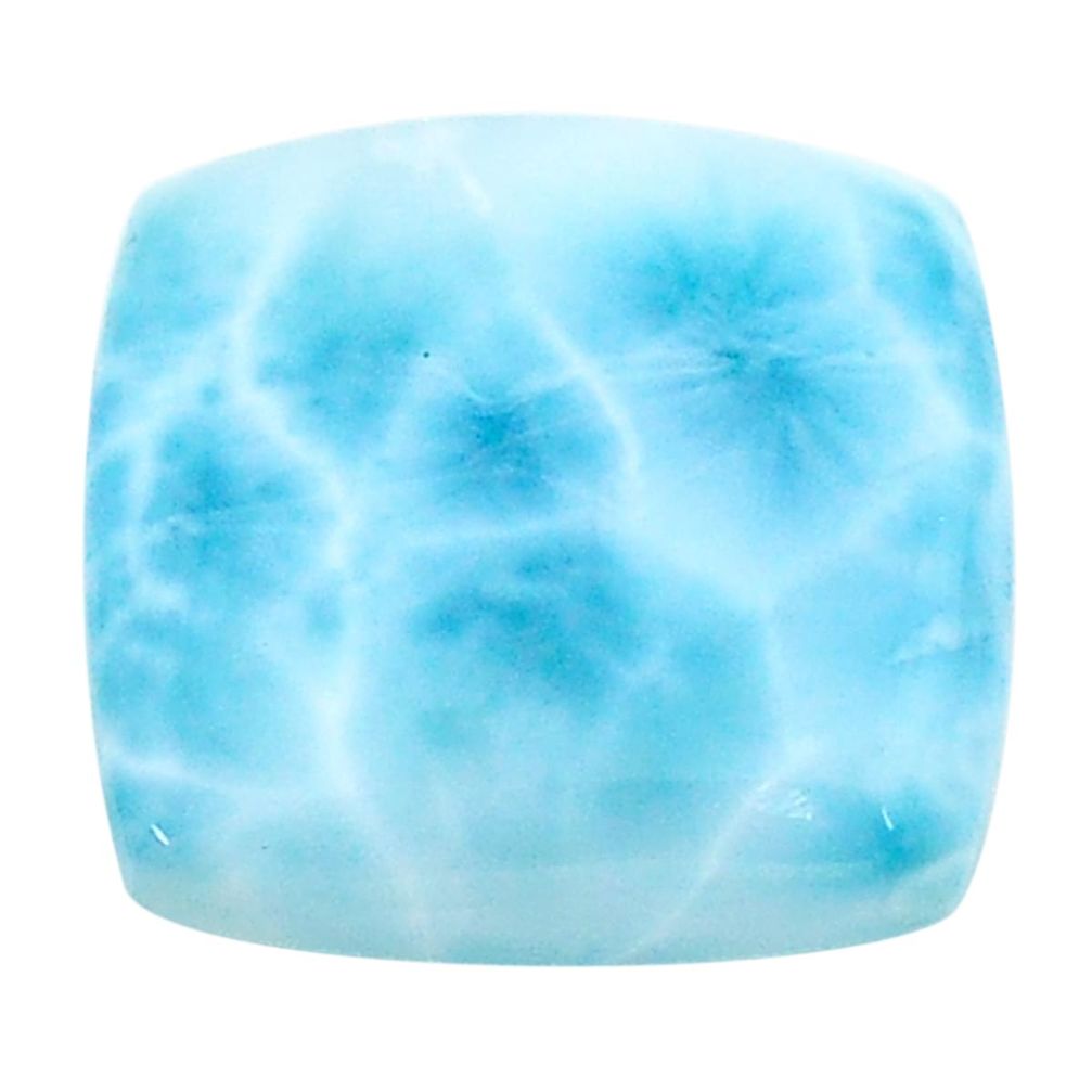 Natural 23.45cts larimar blue cabochon 20x20 mm cushion loose gemstone s22588