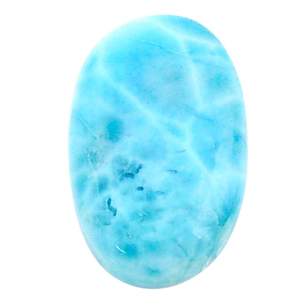 Natural 18.10cts larimar blue cabochon 21x13 mm oval loose gemstone s22582
