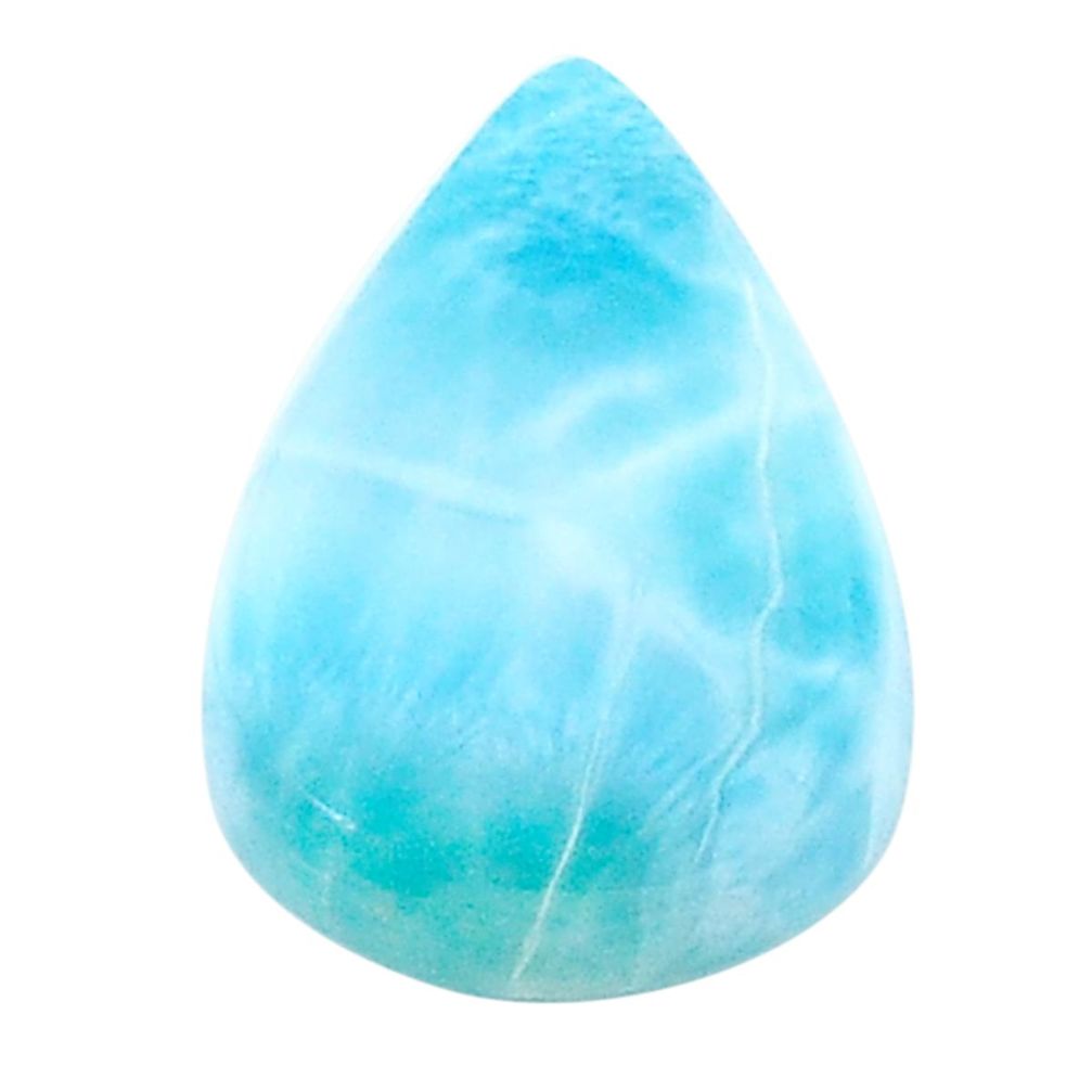 Natural 14.30cts larimar blue cabochon 21x15 mm pear loose gemstone s22591