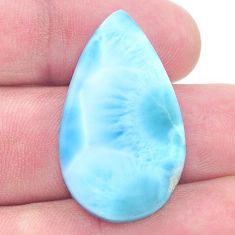 Natural 22.60cts larimar blue cabochon 33x19 mm pear loose gemstone s27490
