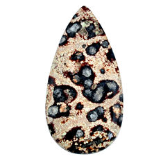 Natural 35.10cts leopard skin jasper brown 49x24 mm pear loose gemstone s21130