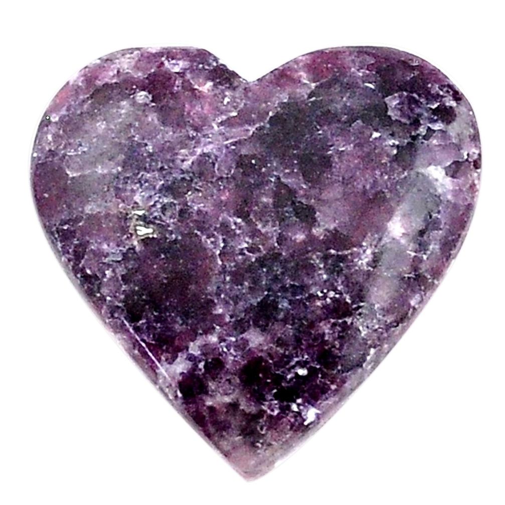 Natural 18.15cts lepidolite purple cabochon 22x21 mm heart loose gemstone s25599
