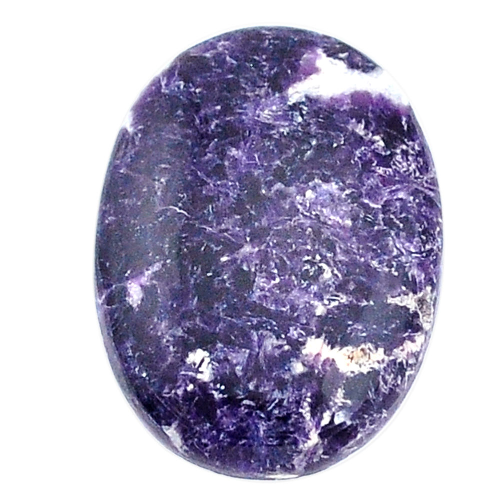Natural 15.10cts lepidolite purple cabochon 23.5x17mm oval loose gemstone s22695