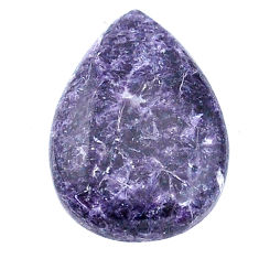 Natural 15.10cts lepidolite purple cabochon 24x17 mm pear loose gemstone s22685