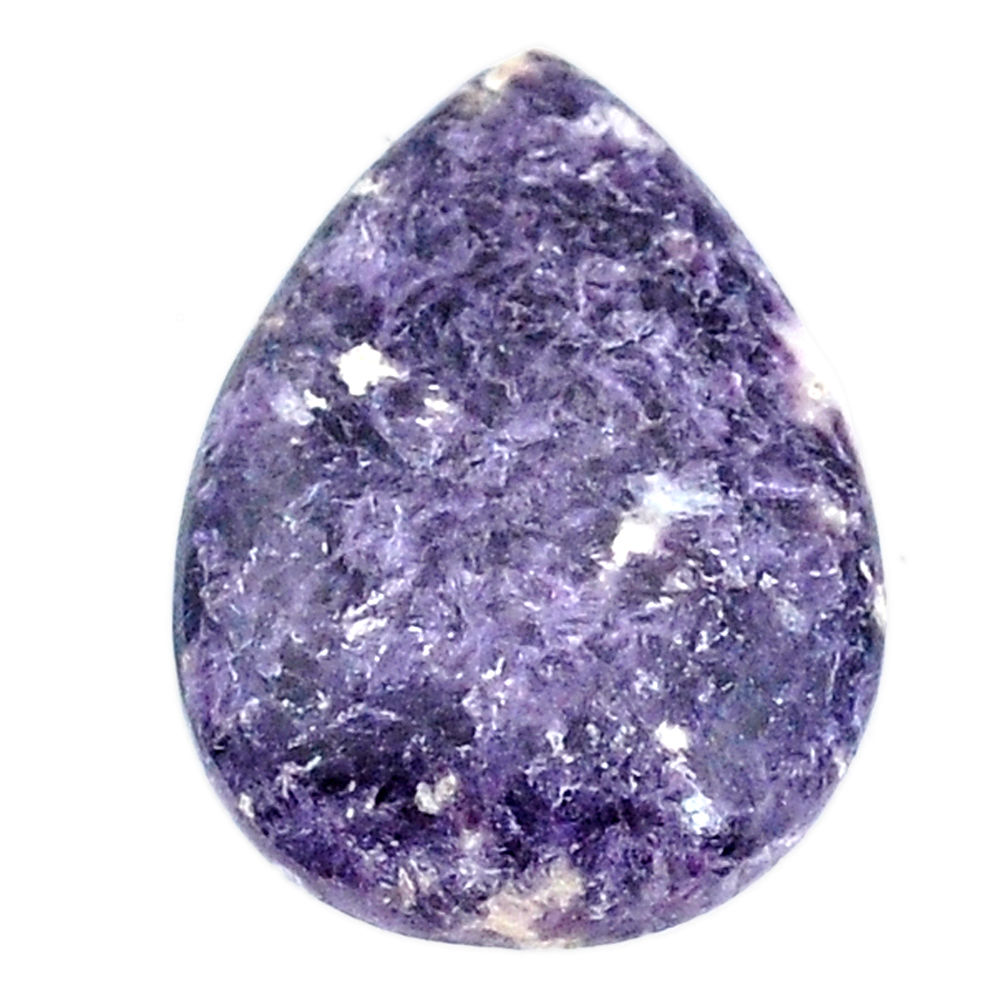 Natural 15.10cts lepidolite purple cabochon 25x17.5mm pear loose gemstone s22684