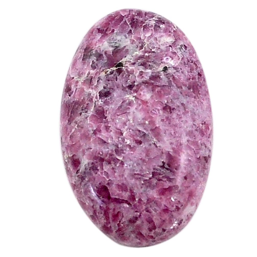 Natural 19.35cts lepidolite purple cabochon 26x16 mm oval loose gemstone s25583