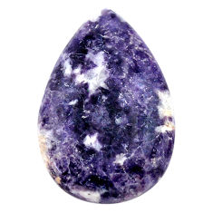 Natural 19.45cts lepidolite purple cabochon 27x17 mm pear loose gemstone s23350