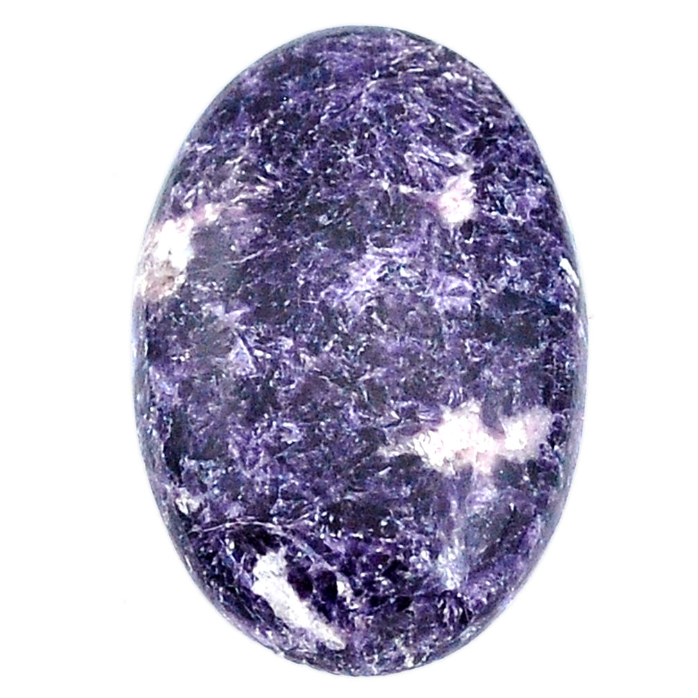 Natural 22.35cts lepidolite purple cabochon 28x18 mm oval loose gemstone s22692