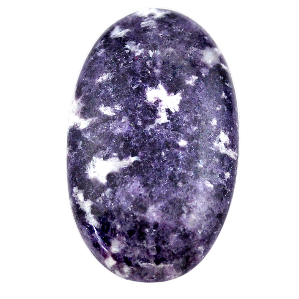 Natural 21.20cts lepidolite purple cabochon 28x18 mm oval loose gemstone s23348