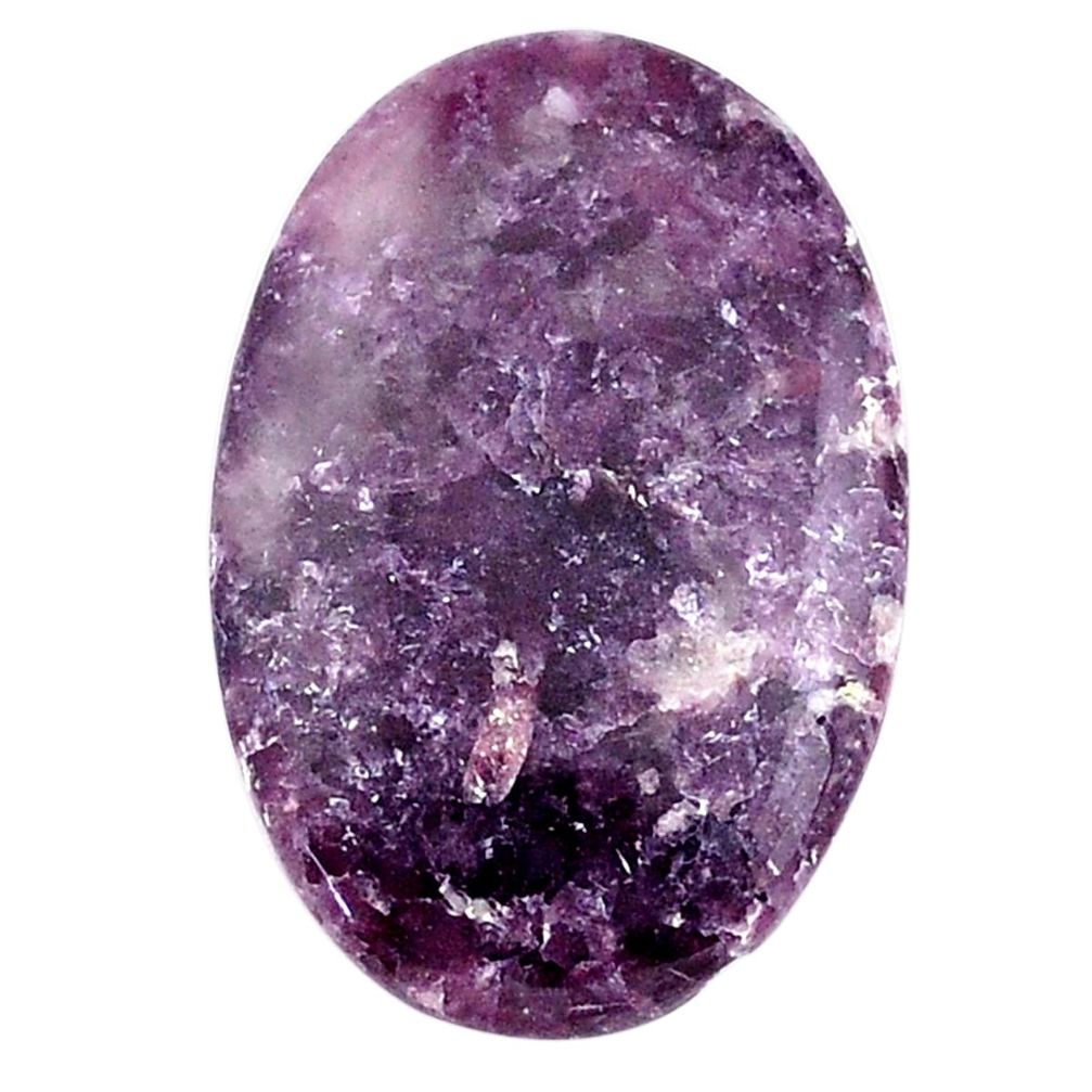 Natural 20.15cts lepidolite purple cabochon 29x19 mm oval loose gemstone s25592
