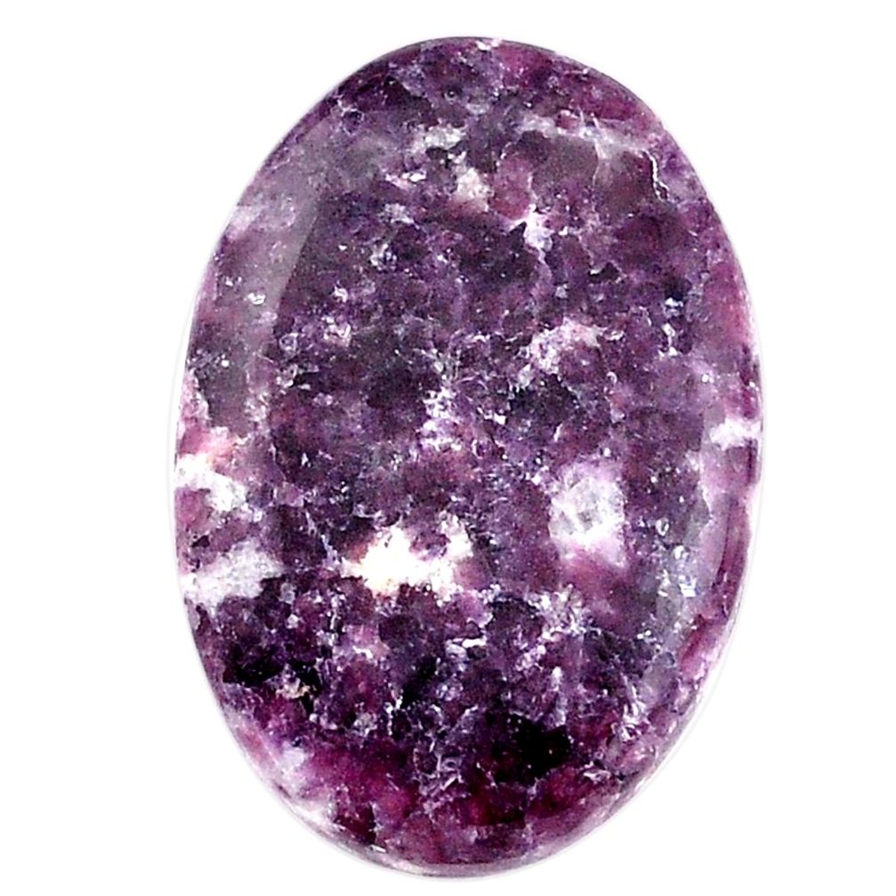 Natural 26.20cts lepidolite purple cabochon 29x20 mm oval loose gemstone s25593