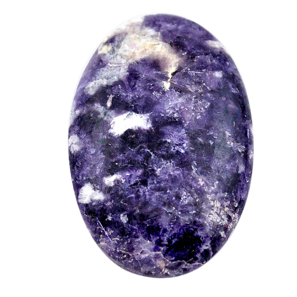 Natural 19.45cts lepidolite purple cabochon 30x19 mm oval loose gemstone s23347