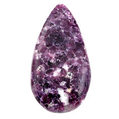 Natural 17.40cts lepidolite purple cabochon 31x17 mm pear loose gemstone s25585