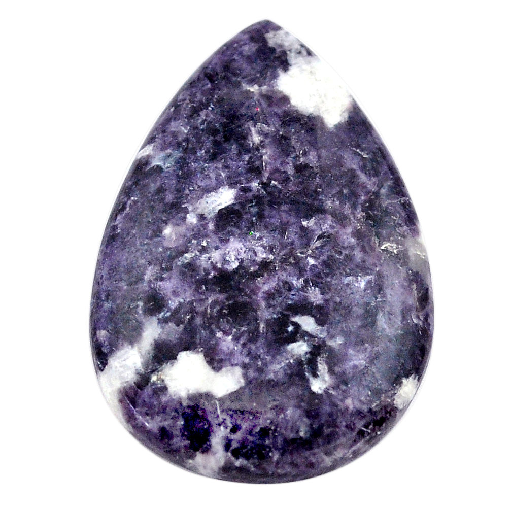 Natural 23.35cts lepidolite purple cabochon 31x21 mm pear loose gemstone s23349