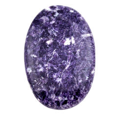 Natural 29.30cts lepidolite purple cabochon 34x19 mm oval loose gemstone s23342