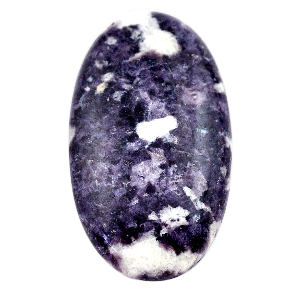 Natural 29.45cts lepidolite purple cabochon 35x20 mm oval loose gemstone s23341