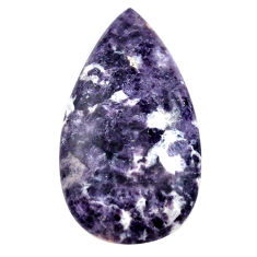 Natural 24.15cts lepidolite purple cabochon 35x20 mm pear loose gemstone s23351