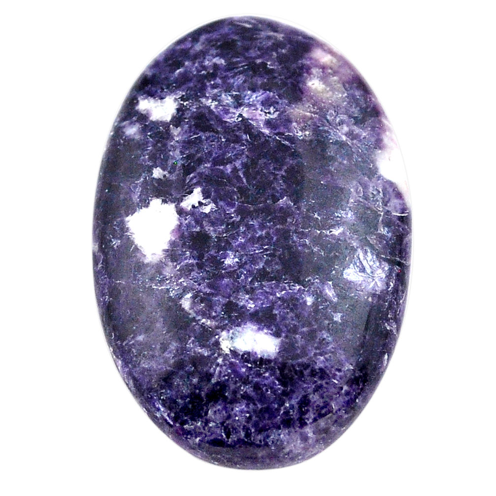 Natural 33.05cts lepidolite purple cabochon 35x22 mm oval loose gemstone s23343