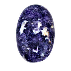 Natural 37.40cts lepidolite purple cabochon 36x22 mm oval loose gemstone s29646