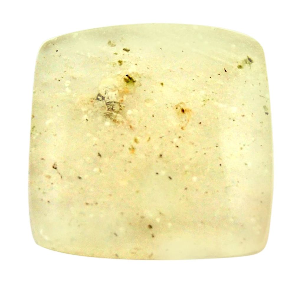 Natural libyan desert glass (gold tektite) 21x20mm cushion loose gemstone s16554