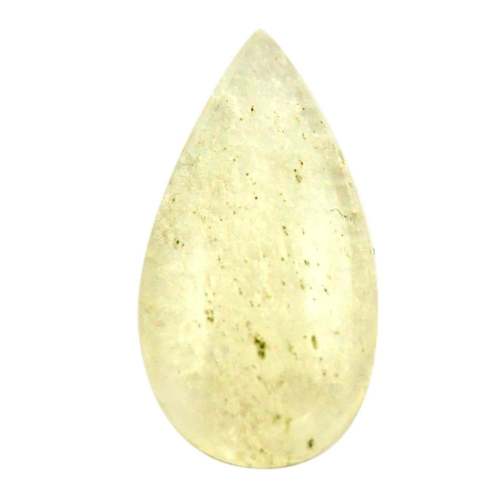 Natural libyan desert glass (gold tektite) 26x13 mm pear loose gemstone s16556