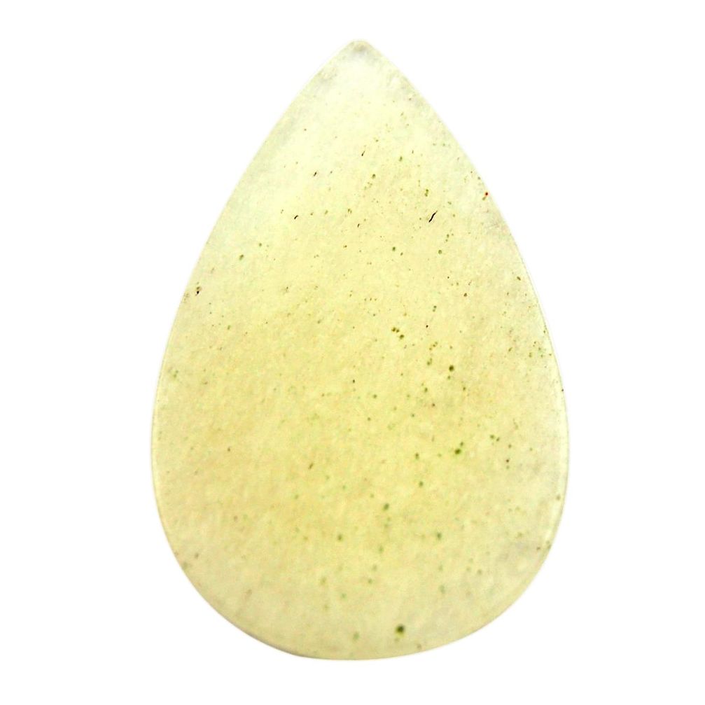 Natural libyan desert glass (gold tektite) 44x26 mm pear loose gemstone s16546
