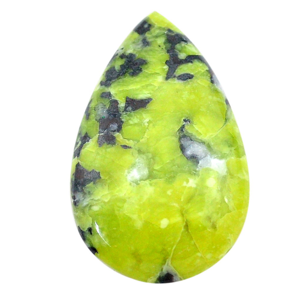 Natural 23.10cts lizardite (meditation stone) 30x18mm pear loose gemstone s23735