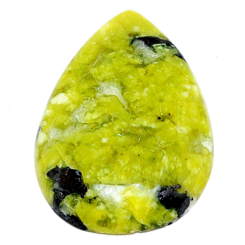 Natural 23.40cts lizardite (meditation stone) 31x22mm pear loose gemstone s22873